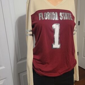 Women's Jersey Top - Red and Cream
